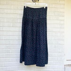 Gina Peters Vintage 90's NWT Navy Floral Maxi Skirt